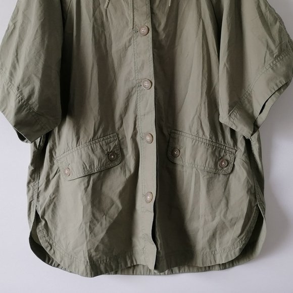 Loft Women's Green Button Front Draw String Hooded Neck Outwear Size S New - Picture 4 of 6